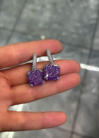Purple Glow Ice Cut Diamond Küpe