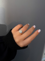 Kally 4 tırnak(3,5 ct) 10 mm Mozanit Tektaş Yüzük