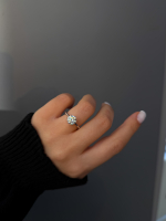 Ketty 8 mm (2ct) Mozanit Tektaş Yüzük