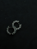 Çift Taraflı Taşlı Tamtur Halka Küpe