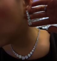 İri Taşlı Süzme Kolye Küpe Set