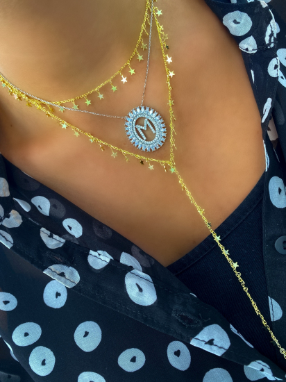 Üçlü Yıldız Zincir Kolye 