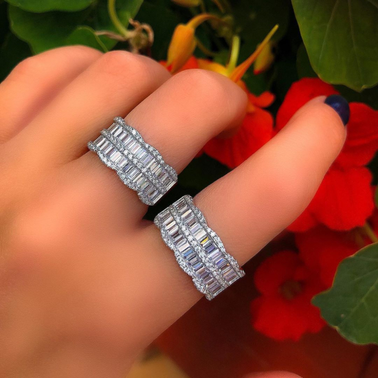  İki Sıra Baget Yüzük 