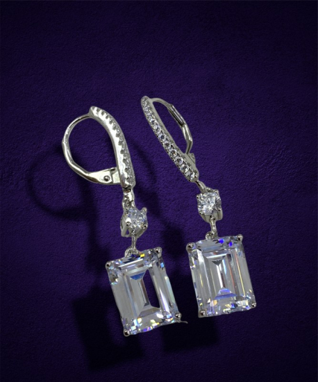 Fancy Beyaz Taşlı Küpe 