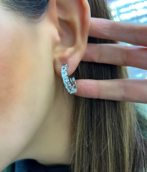 Fancy Taş Halka Küpe 