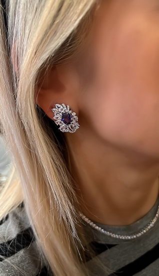 Qua Tanzanit Pırlanta İşçilik Küpe