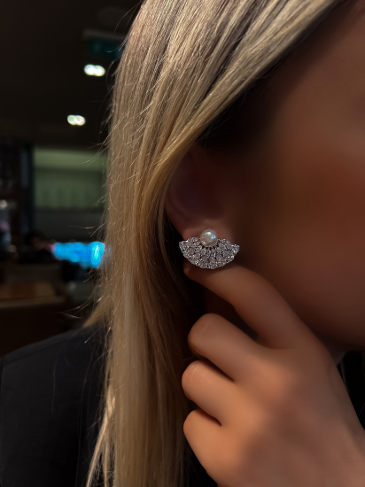 Solea Pearl Diamond Küpe