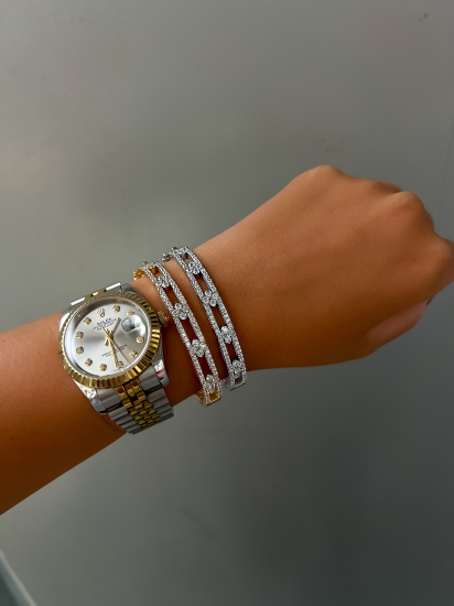 Robbie Taşlı Flower Kelepçe