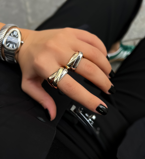 Trine Üç renk İthal Yüzük