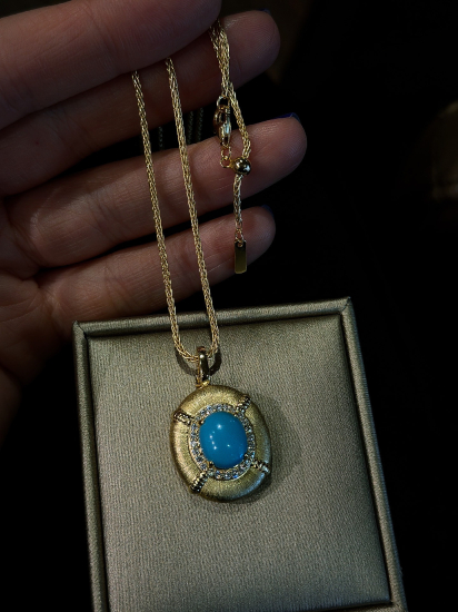 Golden Turkuaz İthal Kolye