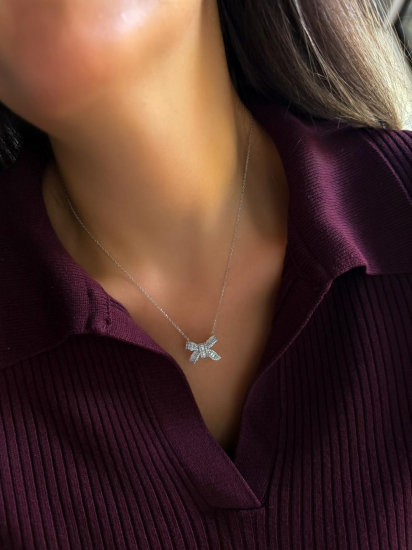 Ribbon İthal Diamond Kolye