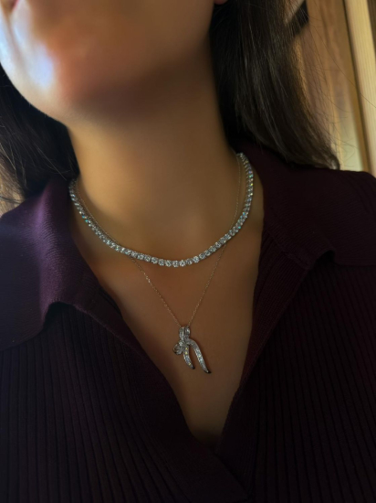 Ribbon Era Diamond İthal Kolye