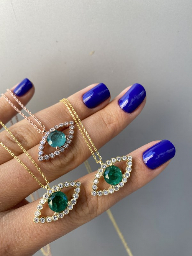 Renkli Taşlı Göz Kolye 