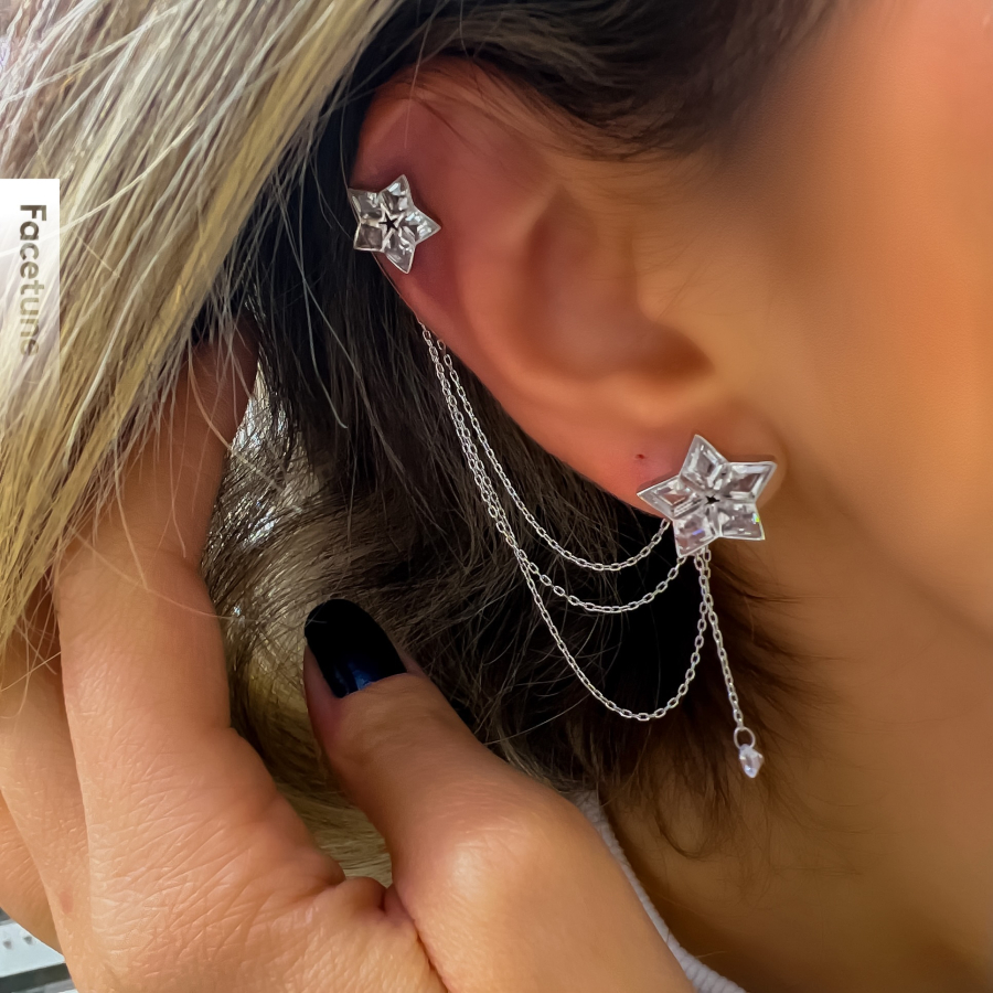 Evica Earcuff Star Küpe 