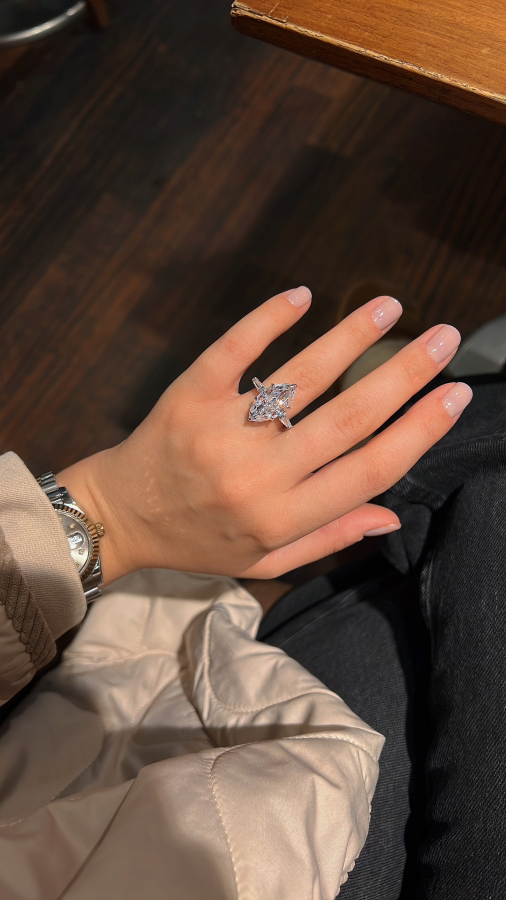 Vien Diamond D-color Mekik Mozanit Yüzük