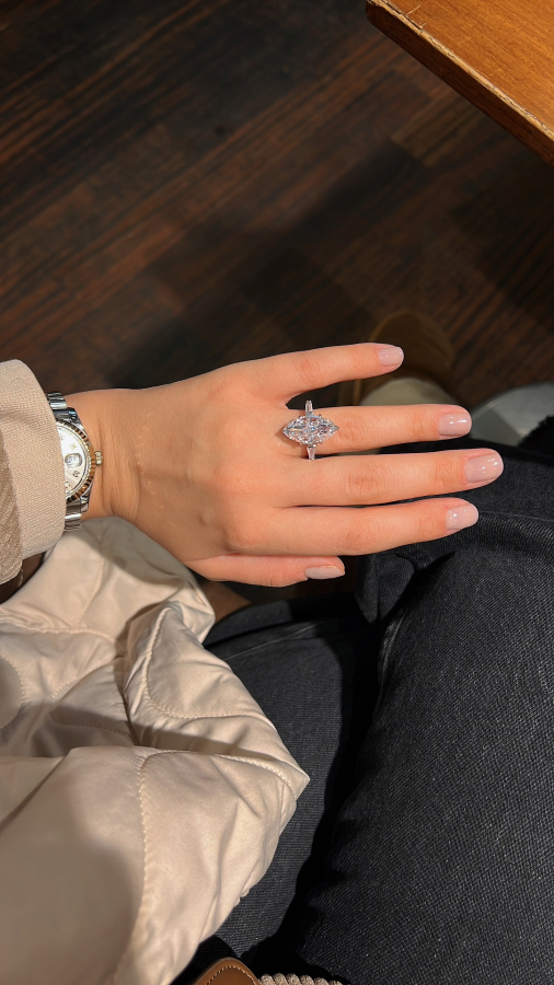 Vien Diamond D-color Mekik Mozanit Yüzük