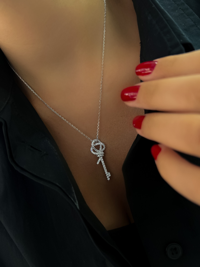 Full Taşlı Lock İthal Kolye