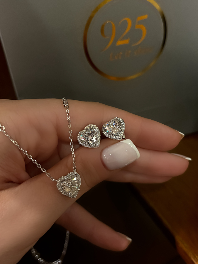 Hearty Mozanit Kolye Küpe Set