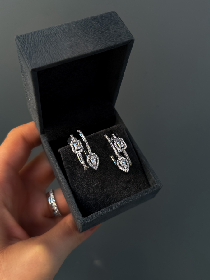 Qwera Baguette Diamond Küpe 