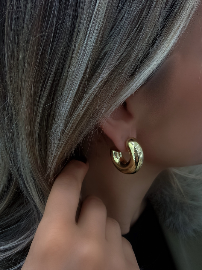 Bombe Golden Halka Küpe