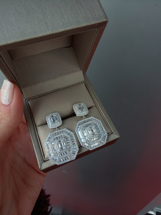 Geo Diamond İthal Küpe